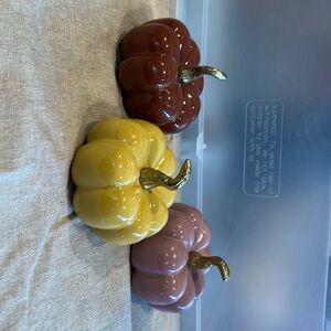 Mini trio glass pumpkins